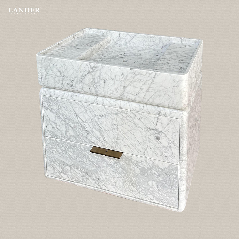 Carrara White Integrated Bathroom Cabinet Minimalist Design Bathroom Basin Advanced Texture Bathroom Home Decoration Tooling Carrara White Integrated Bathroom Cabinet Minimalist Design Bathroom Basin Advanced Texture Bathroom Home Decoration Tooling