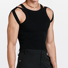 F 36153 Loose Knit Sport Vest Men ������֯�˶�����
