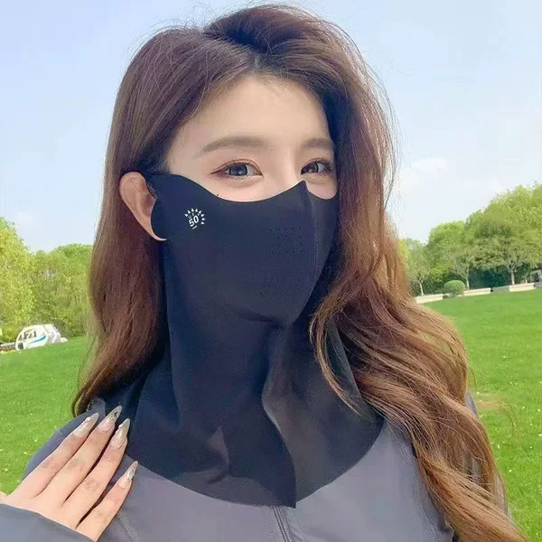2024 new ice silk sunscreen mask neck protection summer riding 3d breathable anti-ultraviolet sunshade eye mask