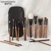 Black brush with zipper, 14 pieces