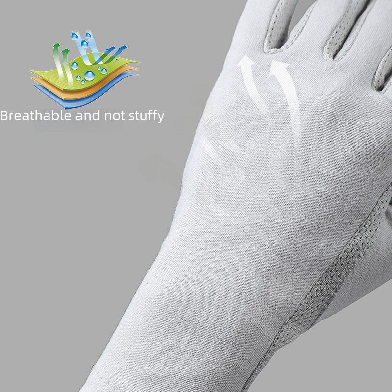 7094 Spring, Summer and Autumn Women's Thin Lace Exposure Finger Leakage Finger Riding Driving Riding Ride UV Protection Sunscreen Gloves_maomaolike.com