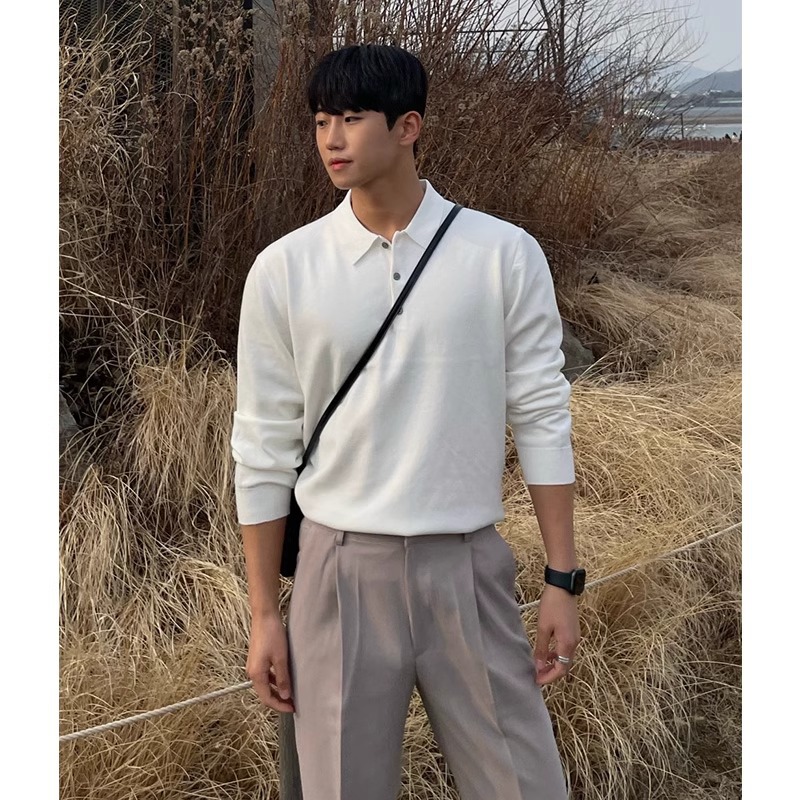 Japanese retro solid color knitted autumn base body-friendly sweater