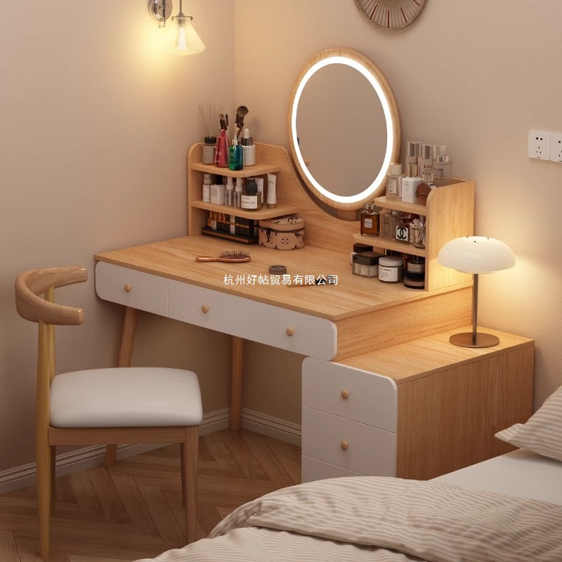 Dressing Table Bedroom Modern Simple 2025 New Small Apartment Storage Cupboard Integrated Desk Dressing Table Makeup Mirror