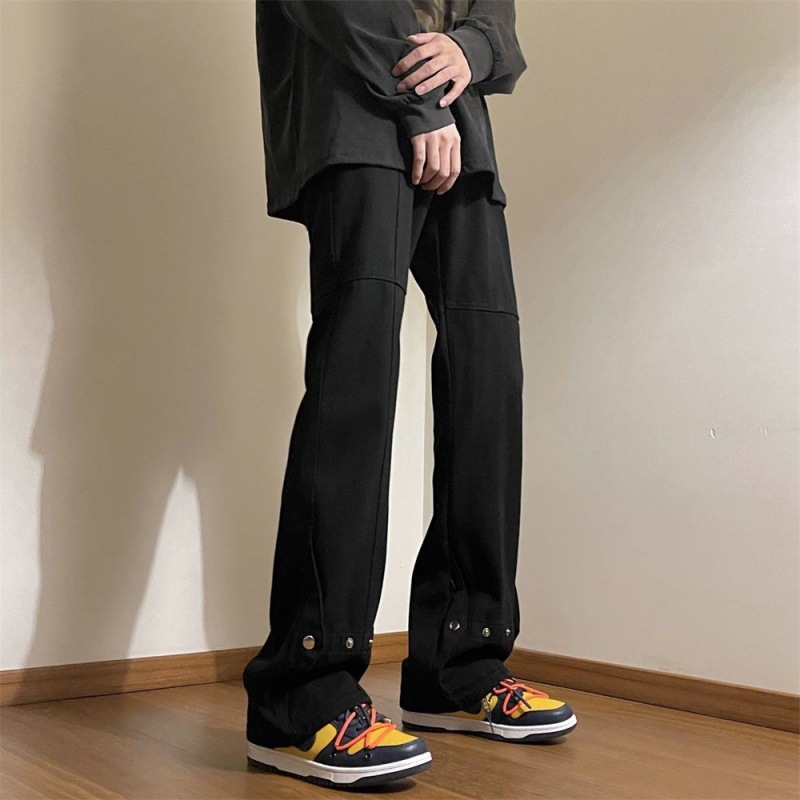 American high street vibe microbook jeans marca de moda masculina slim oversize jeans rectos