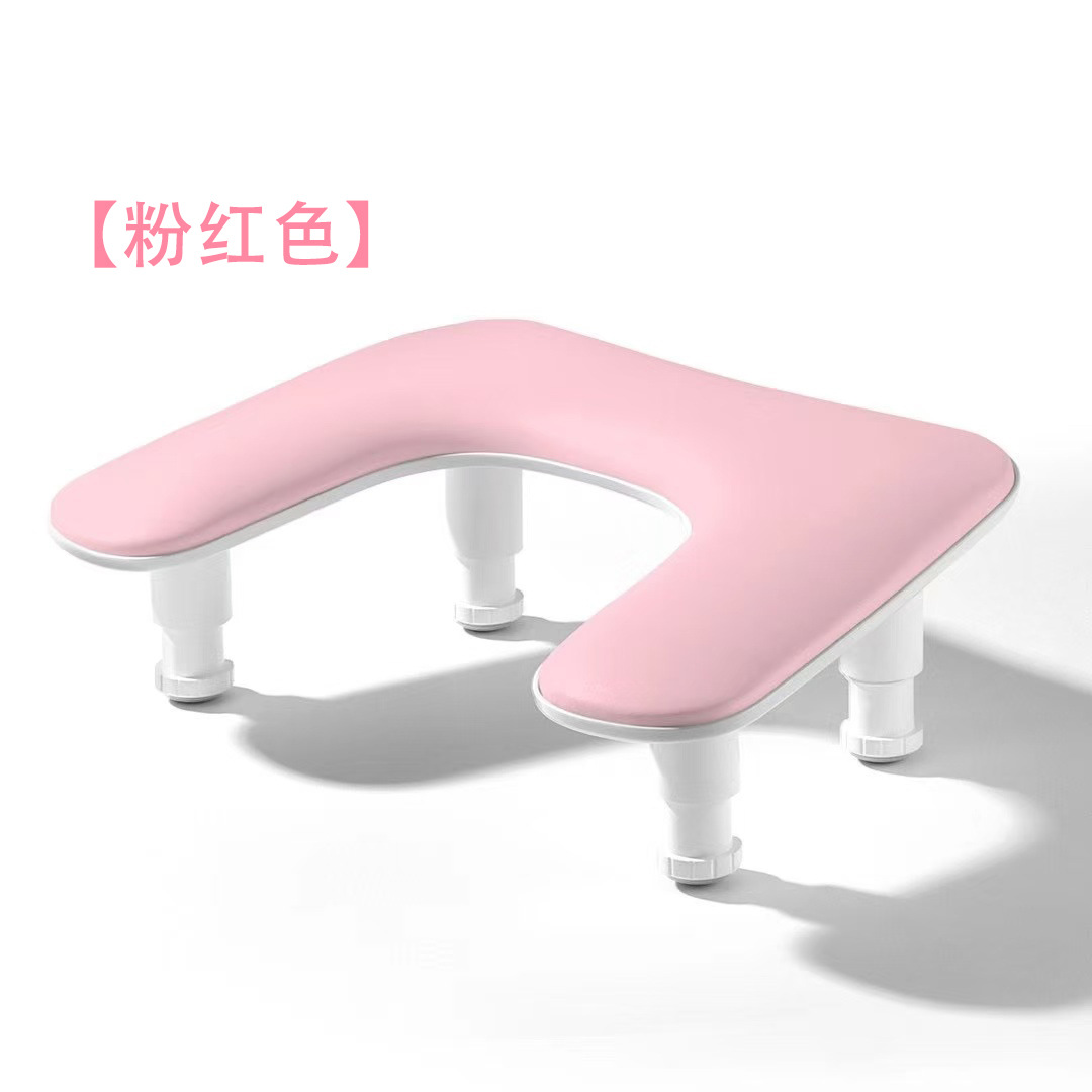 Almohada de mano para uñas de dos manos Altura ajustable Diseño de sueño inclinado portátil Piel de cuero PU Cómoda almohada de mariposa rusa