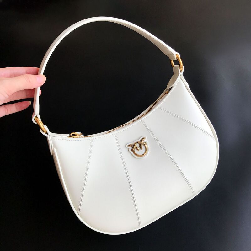 New pinko same style genuine leather high quality half-month portable swallow bag underarm shoulder Women's bag one-piece delivery New pinko same style genuine leather high quality half-month portable swallow bag underarm shoulder Women's bag one-piece delivery