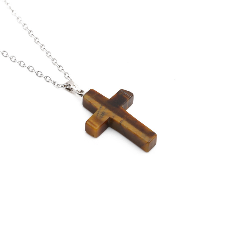 Simple Cross Stainless Steel Necklace Wholesale display picture 5