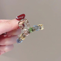 インターネットセレブファッショングラデーションブラウンクリスタルヘアクリップ女性のライト高級後頭部ヘアクリップハイエンド春と夏の新しいヘアクリップ帽子