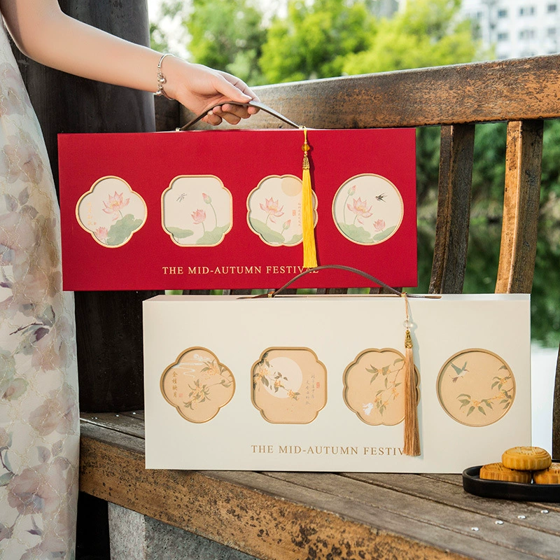 2025 новых подарочных коробок для лунных пряников в китайском стиле, легкая роскошь, для 6/8 штук, с возможностью нанесения логотипа, коробка для бизнеса, для упаковки яичных желтковых пирожных.