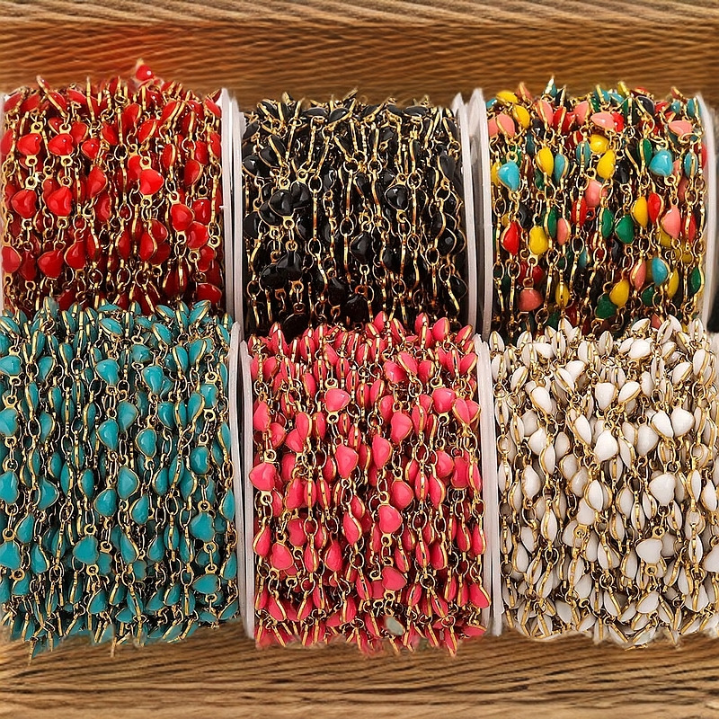 18g Weight Chain Jewelry Making Type DIY Ornament Accessories Classification 1 Piece Quantity 316 Stainless Steel Material Heart Shape Pattern All Seasons Season Plating Design Classic Style Style 1 Piece 316 Stainless Steel DIY Ornament Accessories Chain Classic Style Heart Shape 3