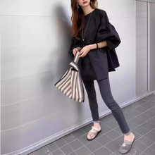 现货2024春夏日系乐天女装ins热卖跨境亚马逊宽松灯笼袖衬衫