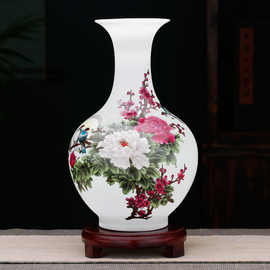 景德镇陶瓷器小花瓶摆件家居装饰品青花瓷中式客厅富贵竹干花插青