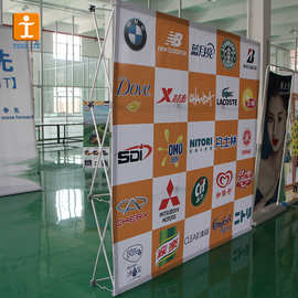 铝合金方管布拉网展架 户外折叠广告喷绘背景墙 便携拉网展示架