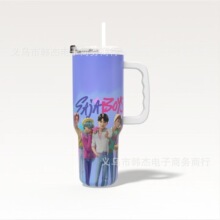 跨境大容量KPOP猎魔女团动漫周边同款40oz冰霸杯汽车杯保温杯水杯