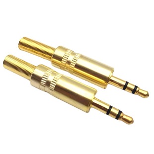 Gold-plated Glossy 3.5mm Plug Small Three-core Gold-plated 3.5 Stereo Plug Three-level 3.5 Headphone DIY Headphone