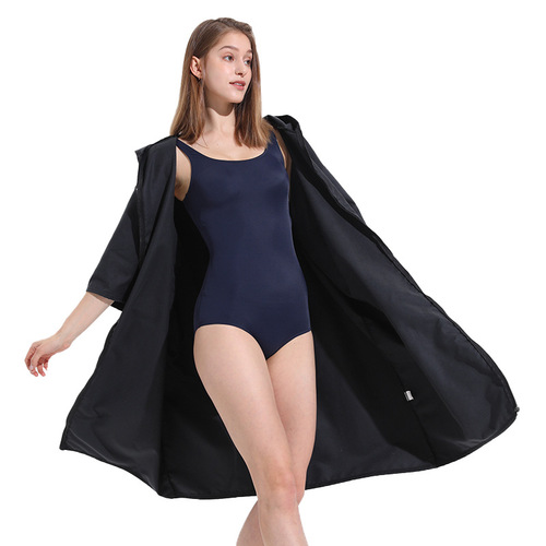 Wholesale surfing and diving zipper style quick-drying cape swimming changing cape absorbent bath towel beach bathrobe