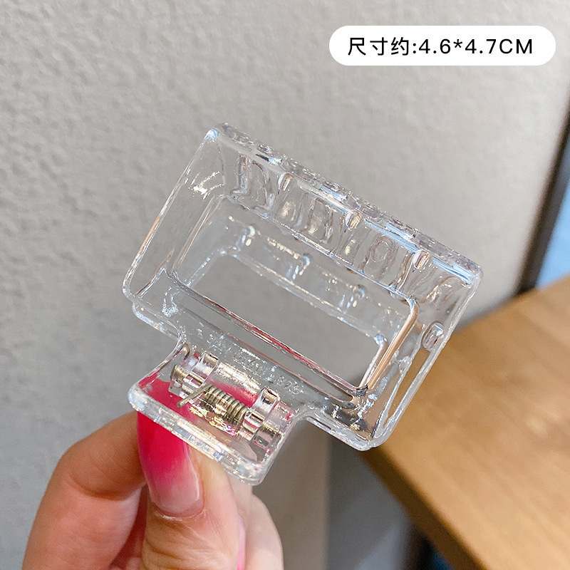 Accesorios para el cabello de pinza de tiburón de acrílico grande de Corea, clip de agarre para el cabello de disco simple, tocado de horquilla de cabeza femenina al por mayor