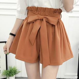 In-Stock Women's Summer Korean-Style Loose Student Versatile 2025 New Casual Spring and Summer High-Waisted Wide-Leg Shorts