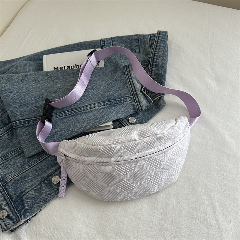 Canvas casuales de hombro para mujeres 2024 nuevo bolso de moda, bolso de pecho deportivo de verano, bolso de cintura de nicho universal