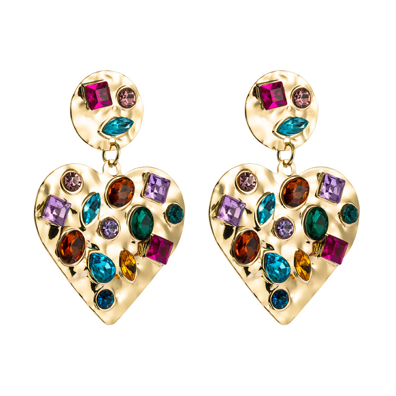 Fashion Geometric Diamond Alloy Artificial Gemstones Earrings display picture 8