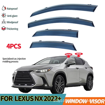 For Lexus NX Rain shield - cross-border-precision-without-logo-lexus-nx-2022-az20-pc-with-3d-stainless-steel-bright-strip-window-rain-shield-4-pieces