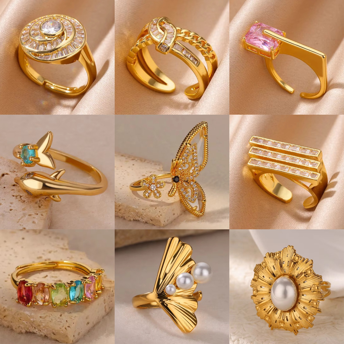 Butterfly Ring For Women, Luxury Micro-inlaid Zircon Open Ring_voghion.com