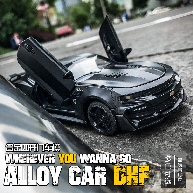 Boxed 1:32 Chevrolet Camaro Bumblebee Alloy Car Model Kidsren's Toy Ornaments Collection Gift