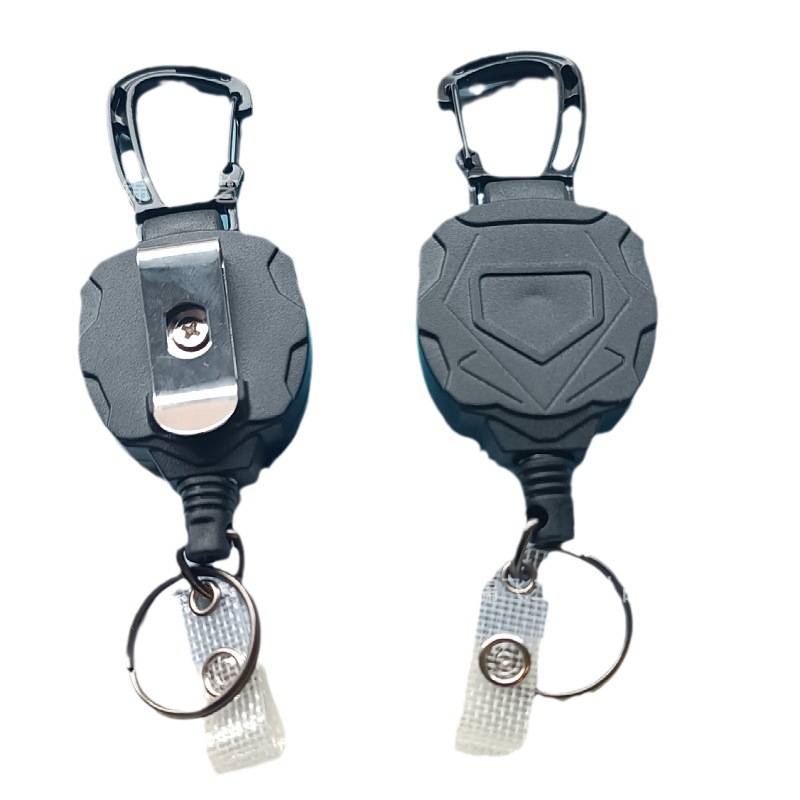 Hebilla telescópica con capacidad de carga súper resistente, imprescindible para uso en exteriores, hebilla fácil de tirar con cable de acero engrosado para evitar la pérdida de insignias.