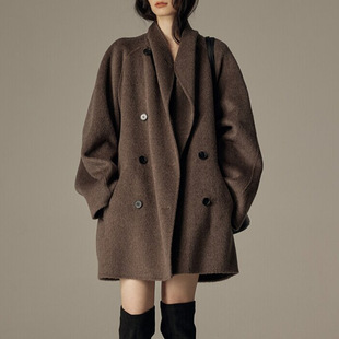 Spot New Elegant Winter Double-Sided Wool Outwear for Women 2024 Autumn and Winter Woolen Woolen Outwear Tops for Women