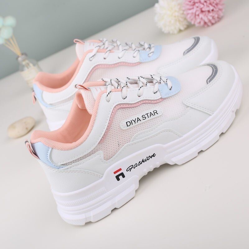 Torre Shoes Women's 2022 Spring and Summer New All-match Casual Shoes Increased Thick-soled ins Fashionable Mesh Breathable Sneakers