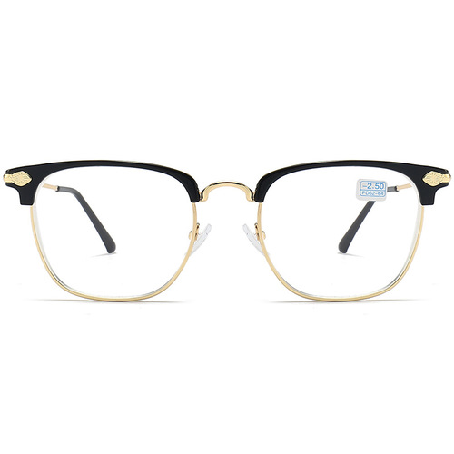 New finished myopia glasses fashionable half-frame metal myopia glasses finished myopia glasses frame manufacturer wholesale