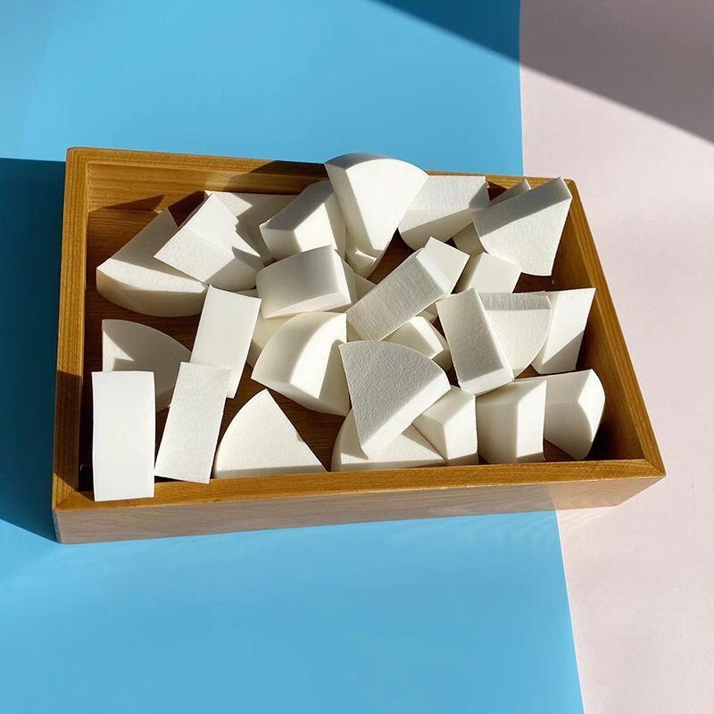 超ソフト! 毛先生と同じ三角パフの皮面化粧スポンジパフクリーム専用の乾湿両用美化粧卵|undefined