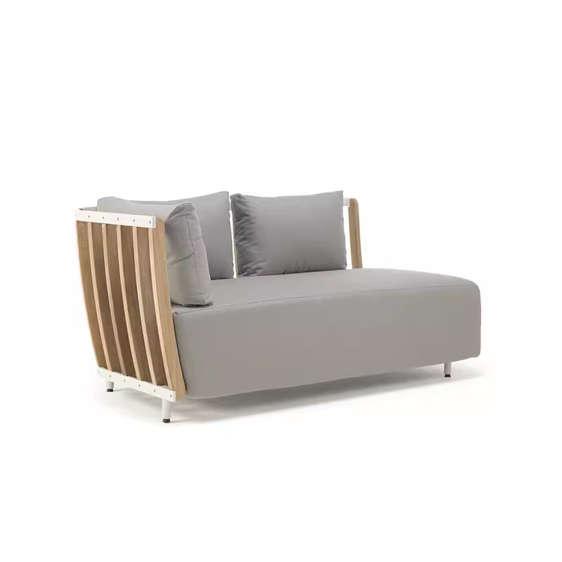 Sofá nórdico al aire libre de teca patio villa transfronteriza muebles al aire libre hotel jardín balcón combinación de sofá de madera maciza