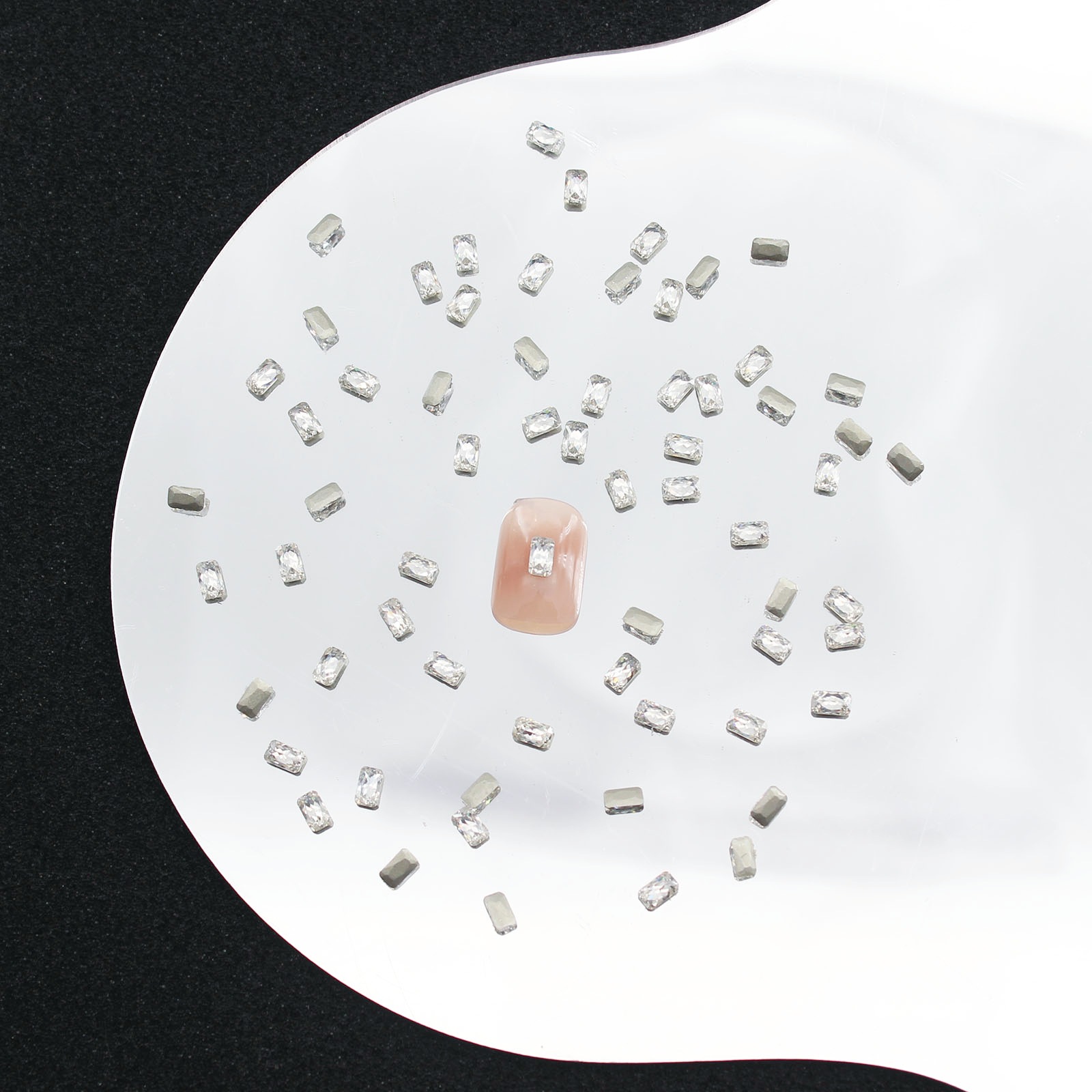 ZIRCON plano blanco-3*5mm octogonal borde invertido