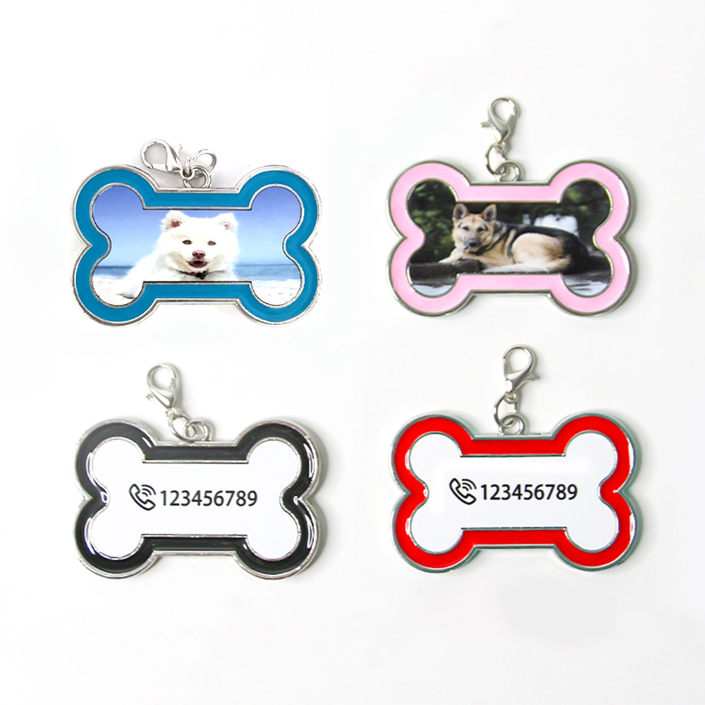 Impresión de transferencia térmica de metal marca de mascotas de moda material en blanco al por mayor sublimación térmica marca de mascotas DIY puede ser producción de imágenes