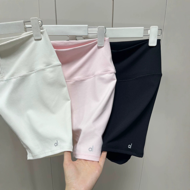 Al Sports Cotton-Feel Tight Shorts, Slim-Fitting Butt-Lifting Solid Color Yoga Shorts, Lightweight Tight Cycling Pants