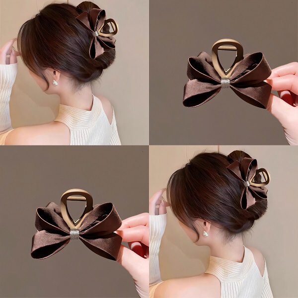 Maillard ~ Bow Elegant High Sense Delicate Grab Clip Women's Medium Hairpin Back Head Half Hair Shark Clip