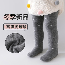 女童打底裤加绒儿童连裤袜大PP宝宝婴儿秋冬加厚外穿毛圈打底袜