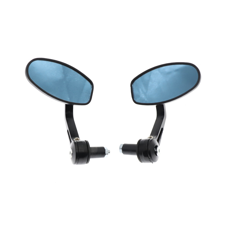 Motorcycle modified rearview mirror all aluminum retro handlebar mirror 22MM handlebar universal oval handlebar mirror