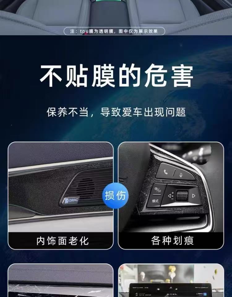 Mazda 3 Axela Interior Protection Central Control Film TPU