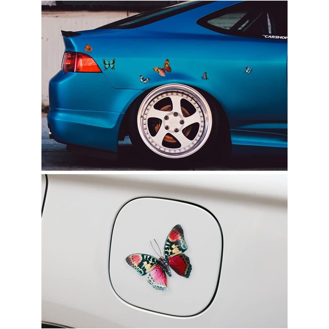 Adesivi per auto in vinile a forma di farfalla, adesivi per paraurti impermeabili antigraffio a forma di farfalla, decalcomanie per la decorazione della casa_voghion.com