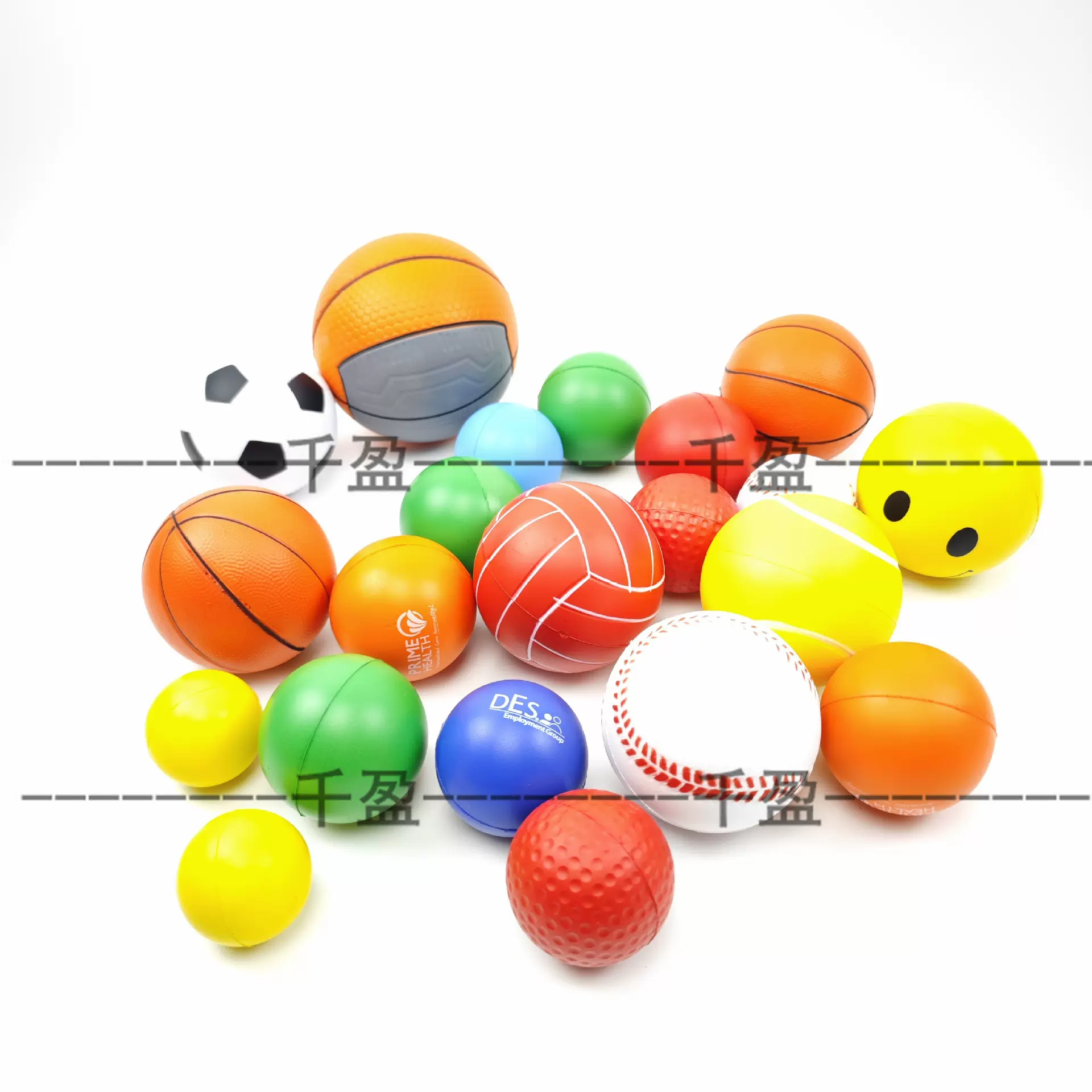 亚马逊爆款PU仿真足球篮球棒球网球垒球橄榄球4cm高尔夫球印logo
