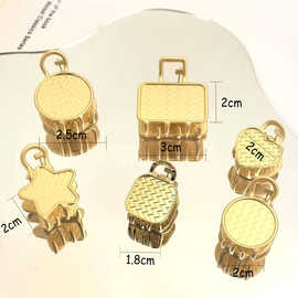 桃心圆形手工diy滴胶贴皮抓夹 迷你宋锦后脑勺发夹饰品 配件批发