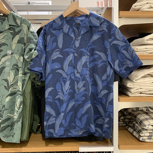 Japanese men's and women's clothing 25 summer new modal blended floral collar shirt short-sleeved blouse 477644