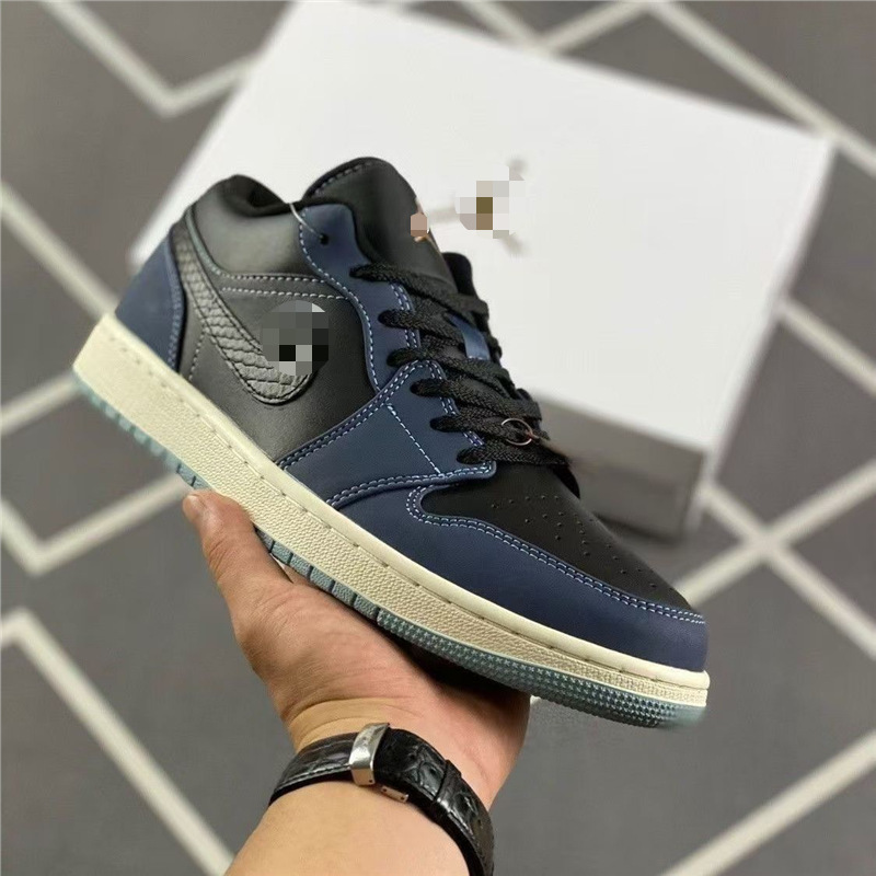 Aj1 Black and Blue Patchwork New Style Sneakers Aj1 Low-Top Basketball Shoes Couple Trendy Men's and Women's Casual Sports Shoes Aj1 Black and Blue Patchwork New Style Sneakers Aj1 Low-Top Basketball Shoes Couple Trendy Men's and Women's Casual Sports Shoes