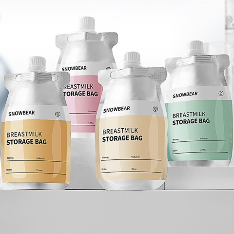 White Bear Milk Storage Bag Breast Milk Preservation Bag Small Capacity Storage Spout Thick Special Disposable Milk Storage Bag 200ml