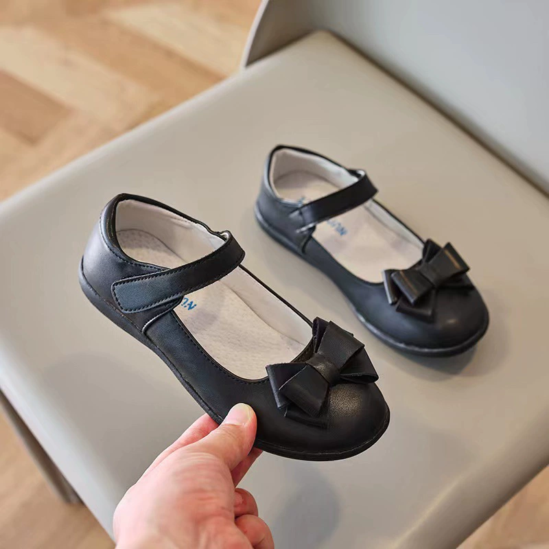 Children's black shoes for leather shoes, small princess costume for elementary school students, genuine leather, (Cross-border trading)