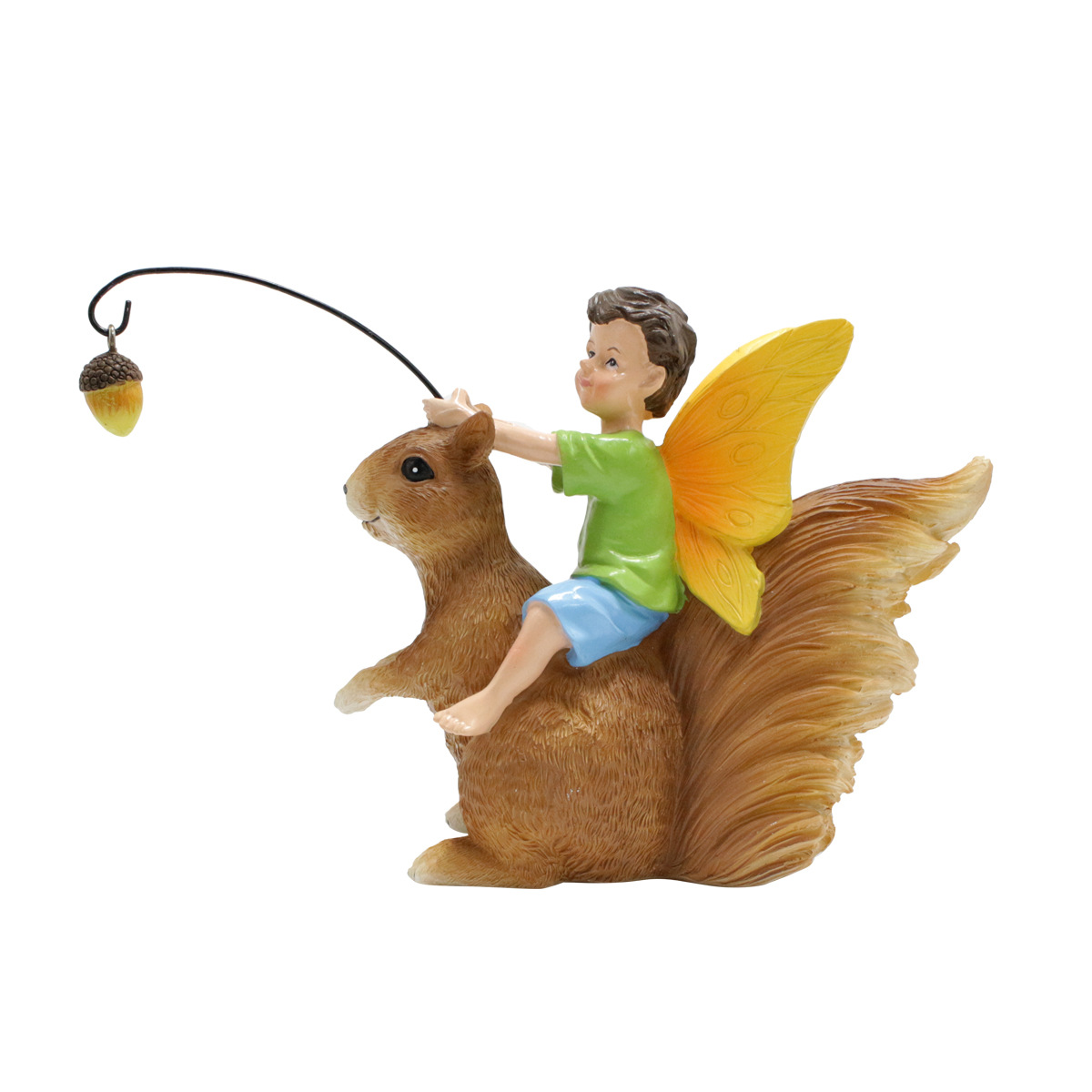  new style riding Squirrel Boy resin decoration garden home resin crafts decoration  