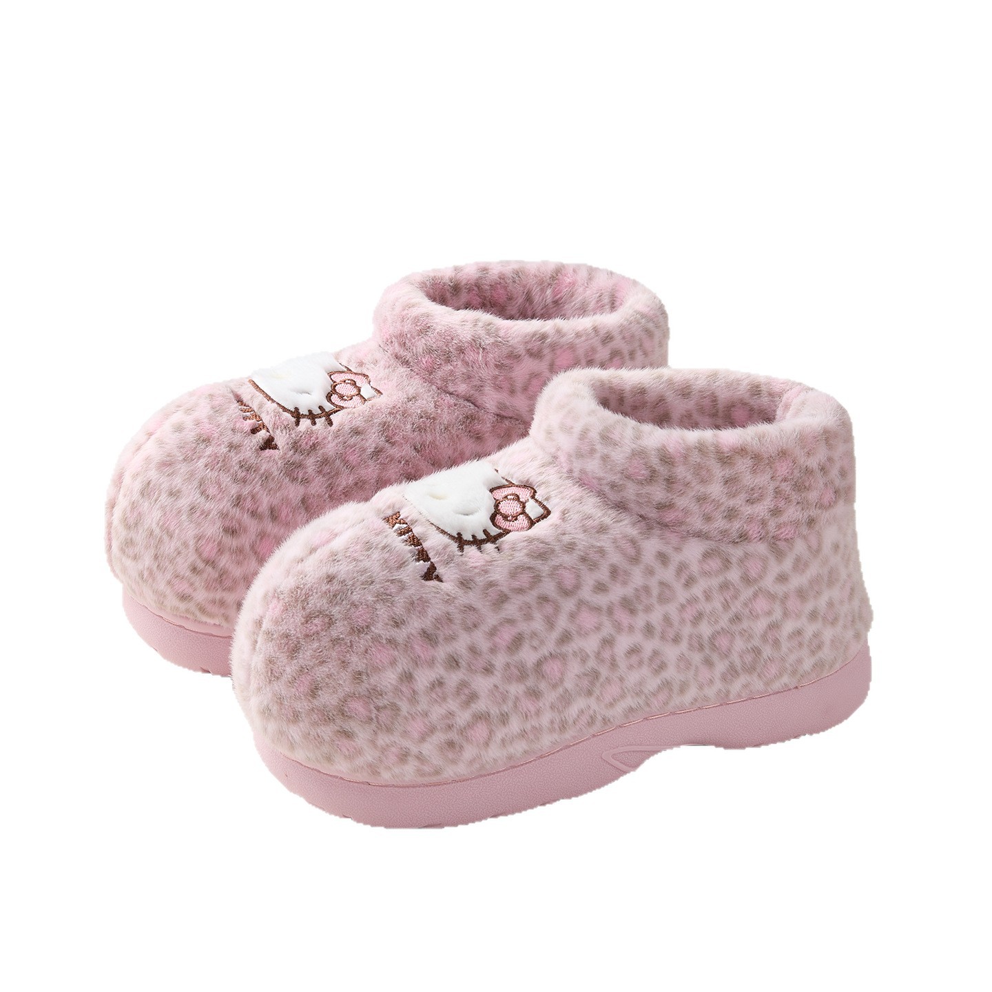 Otoño y invierno nuevos zapatos de algodón dulce y cool Kitty estampado de leopardo de moda cómodos, zapatos de algodón calientes y antideslizantes para mujeres