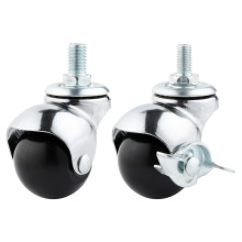 厂家1.5/2寸家具地球轮青古平板万向脚轮带刹车沙发脚轮静音球轮
